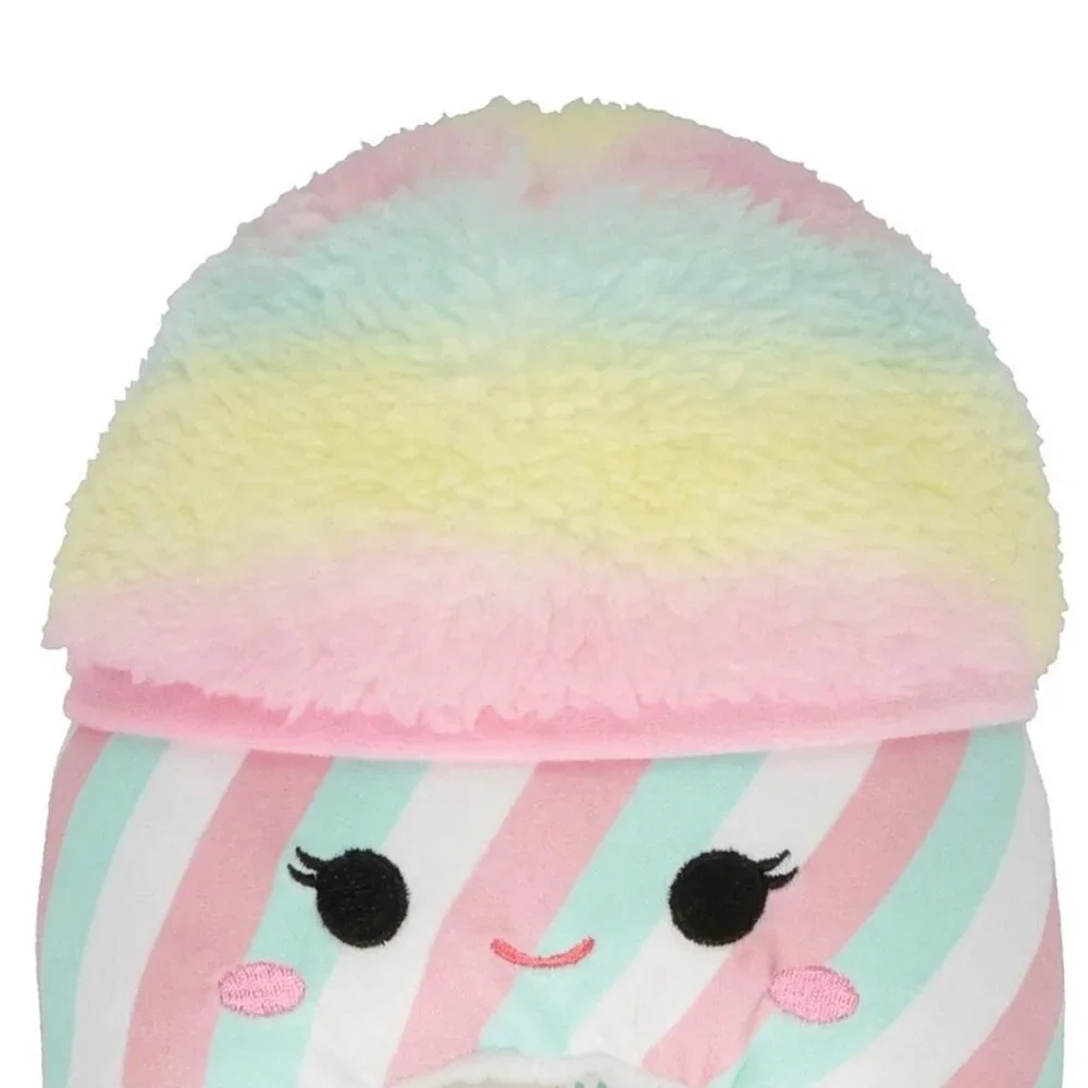 new Big Girls' Size 4-5 Squishmallows Indoor Slippers - Bevin the Snow-Cone